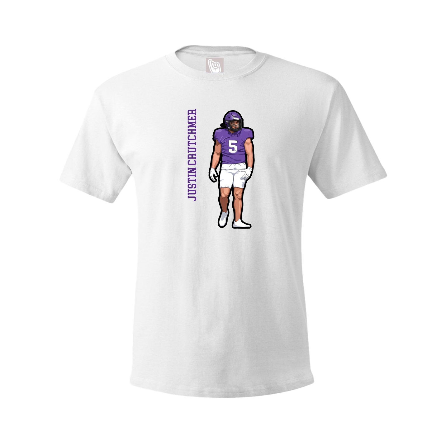 Tee — Name Vertical in White