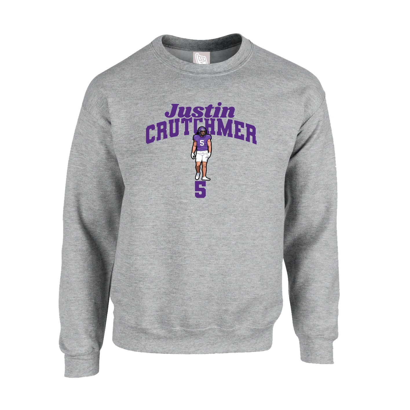 Fleece Crew — Signature Arch in Grey