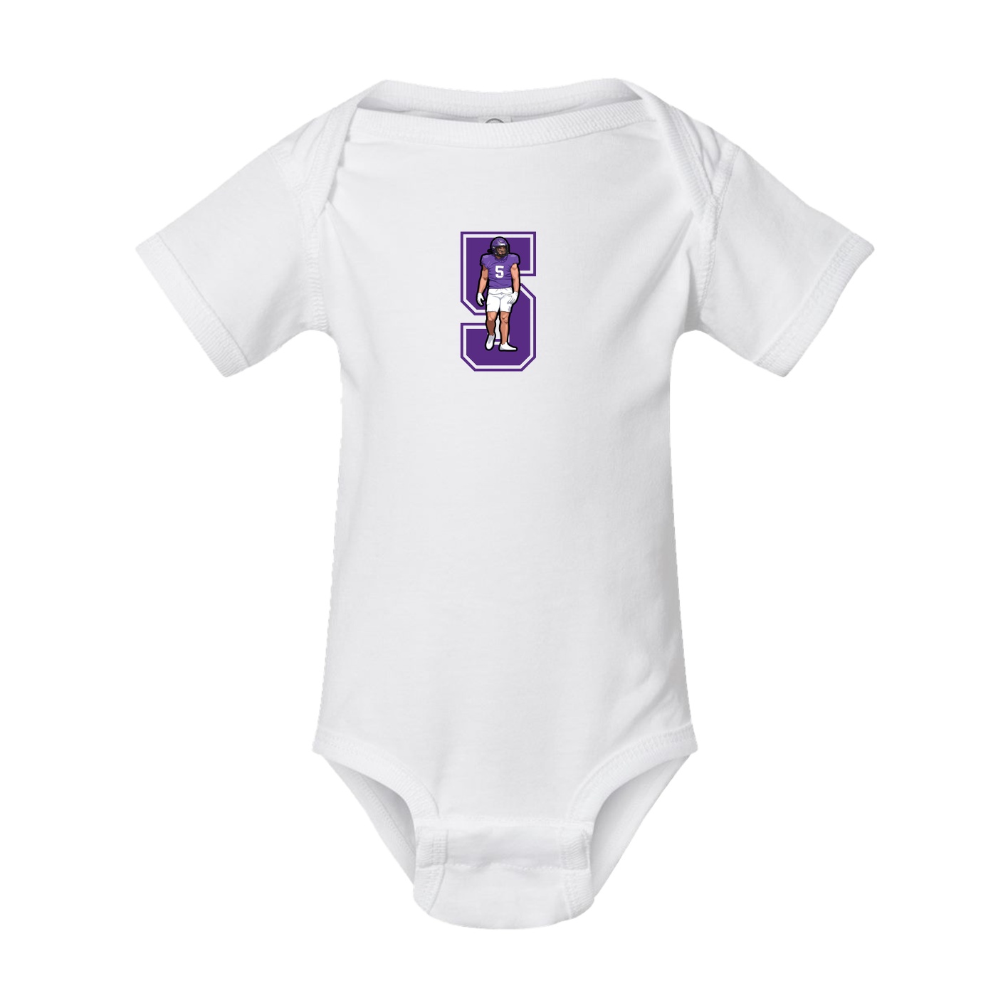 Baby Onesie — Number in White