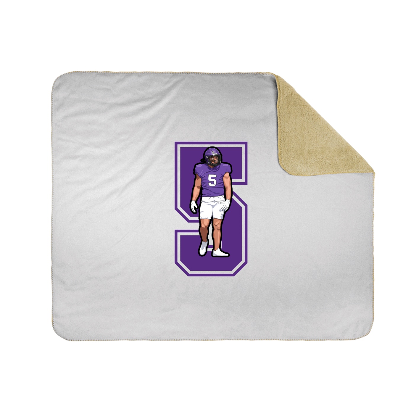 Throw Blanket — Number in White