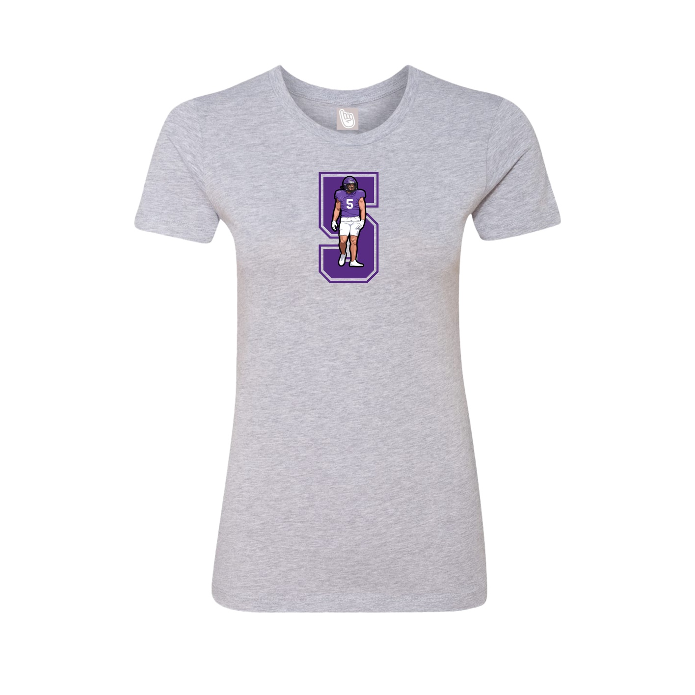 Fitted Women's Tee — Number in Grey