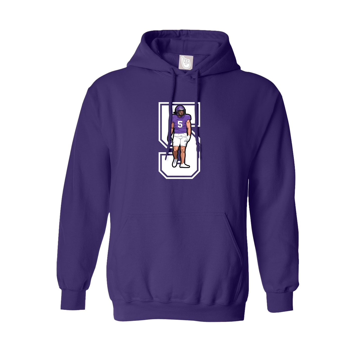 Youth Hoodie — Number in Purple
