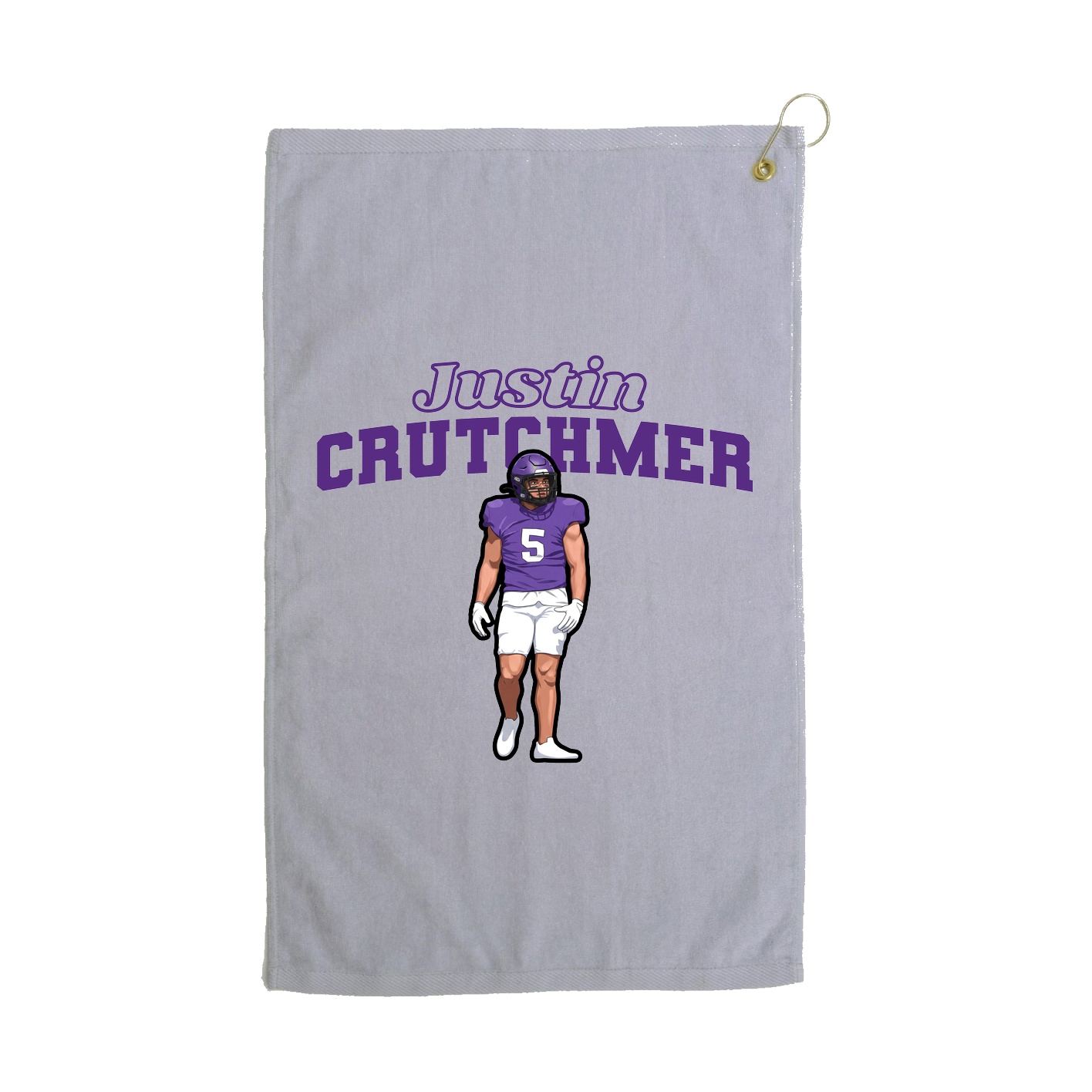 Golf Towel — Name Arch in Grey
