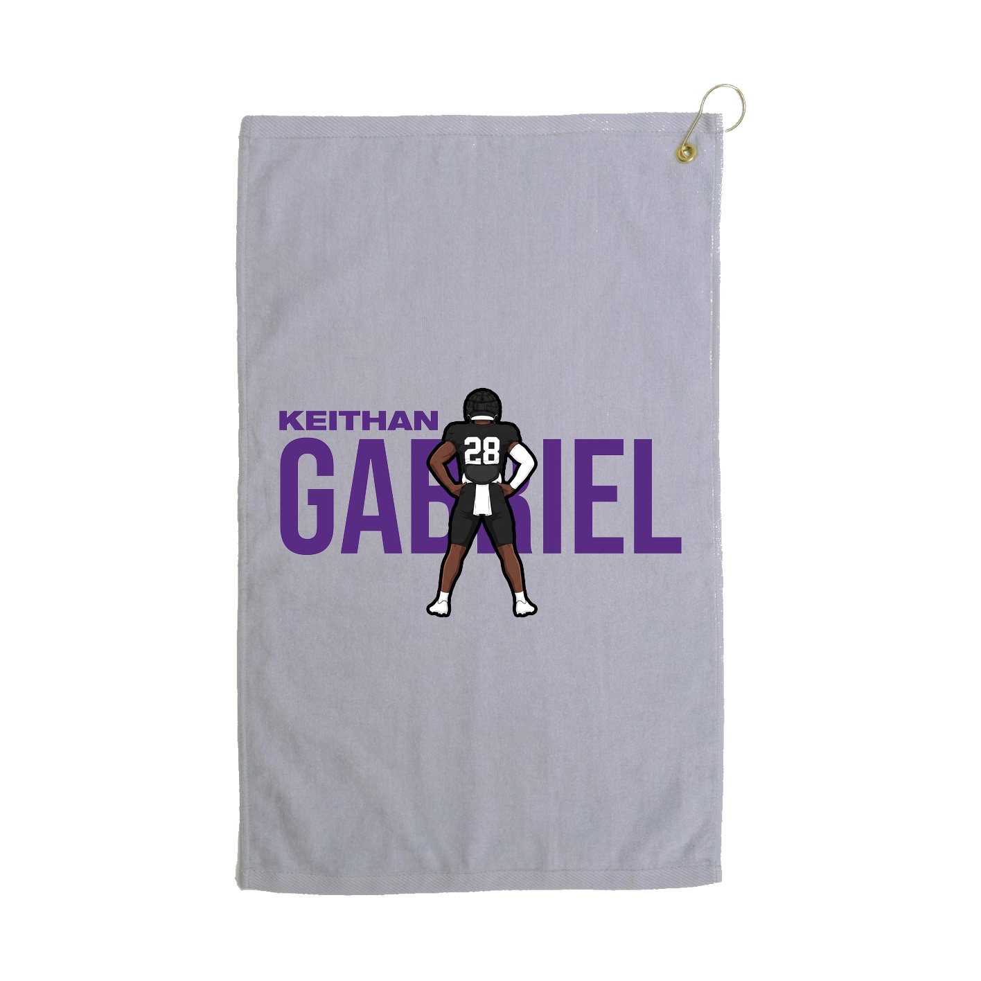 Golf Towel — Player Name in Grey