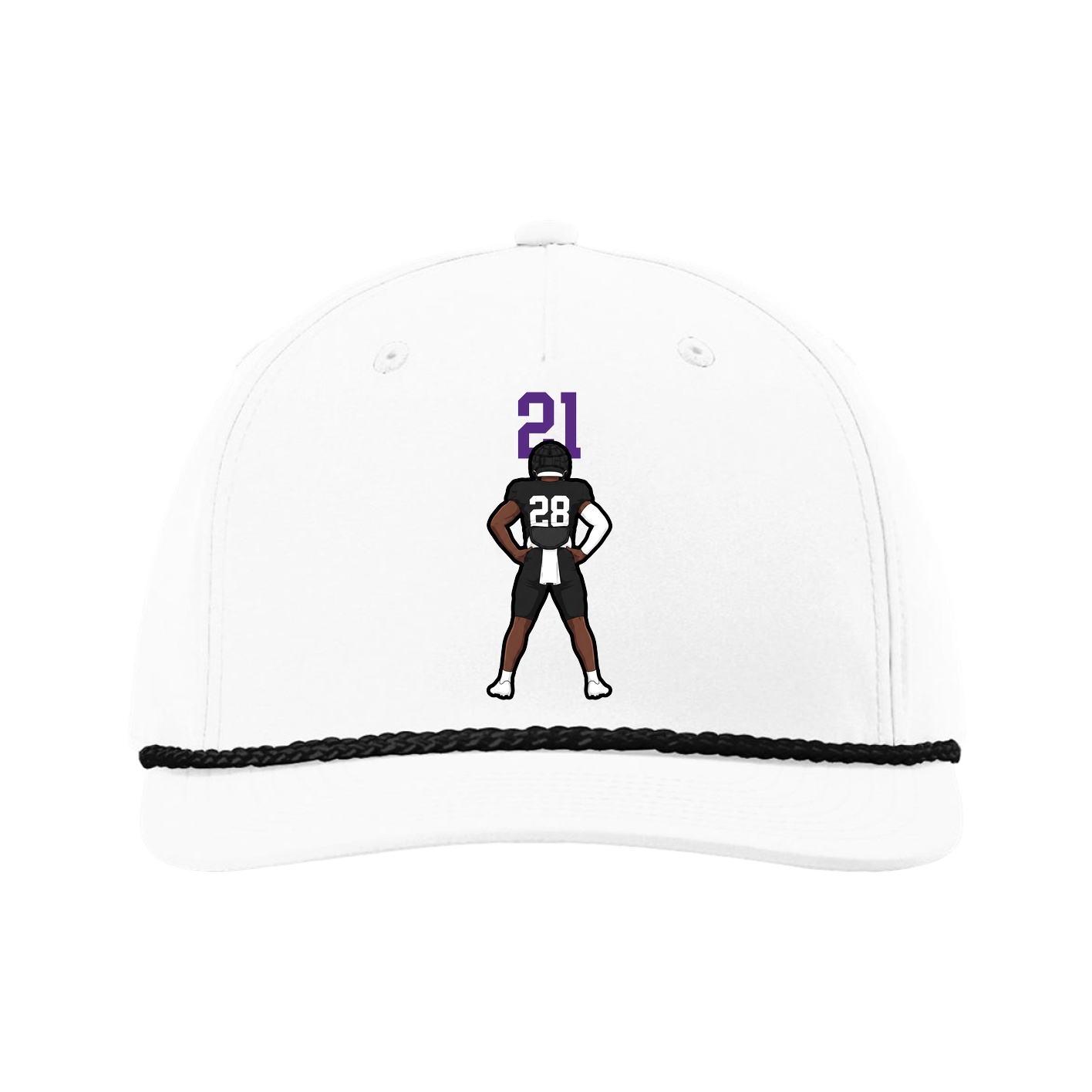 Five-Panel Classic Rope Cap — Number Top in White