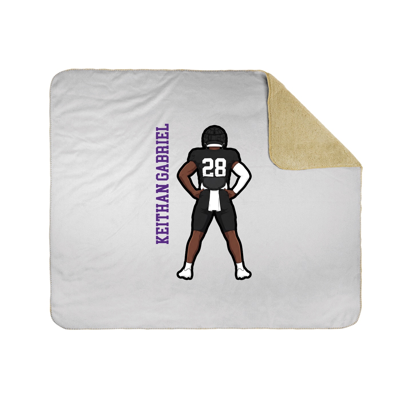 Throw Blanket — Name Vertical in White