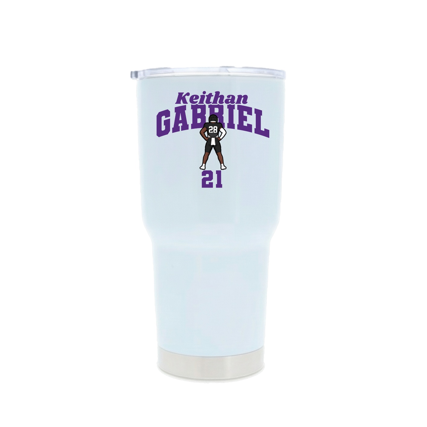30oz Stainless Steel Tumbler — Signature Arch in White