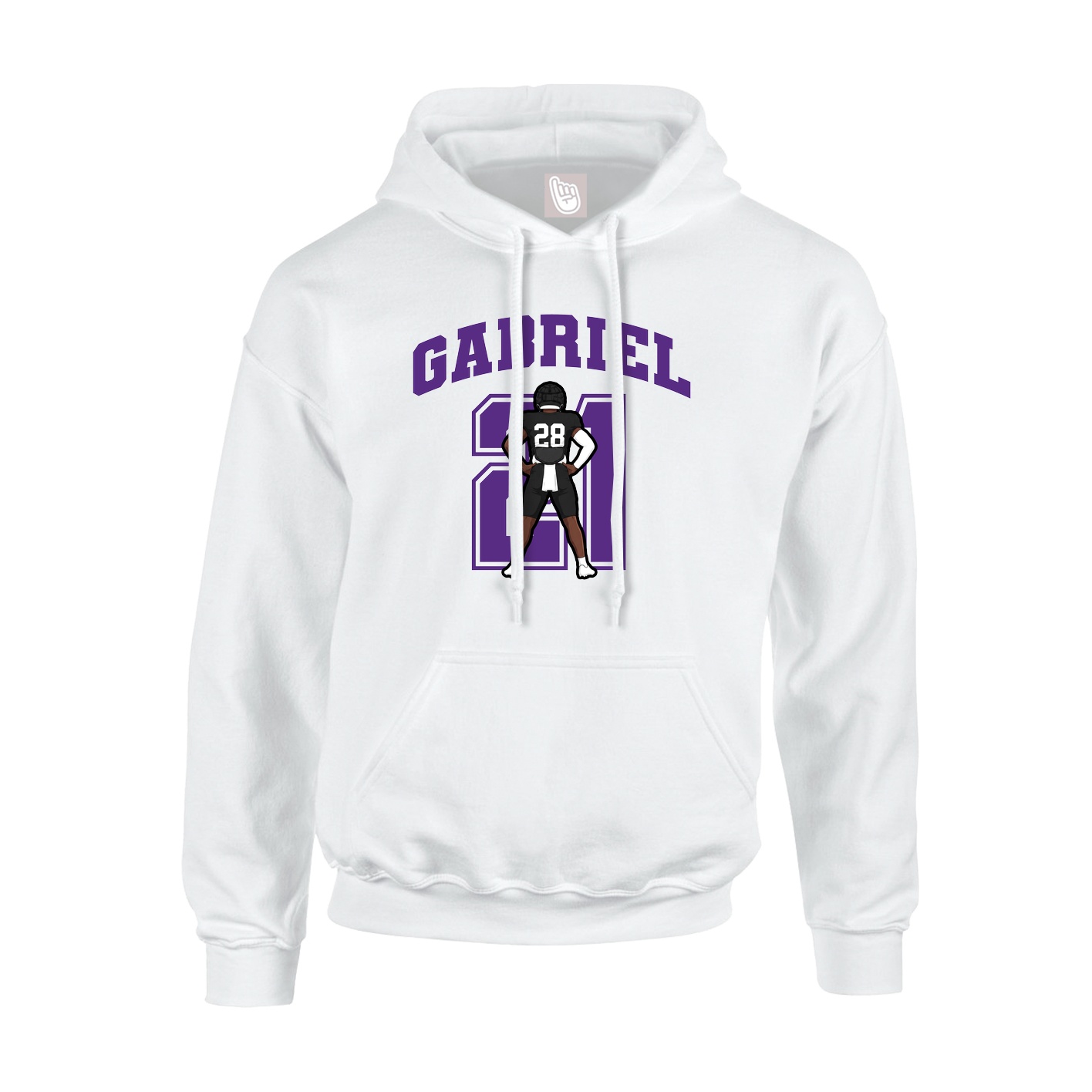 Hoodie — Number in White