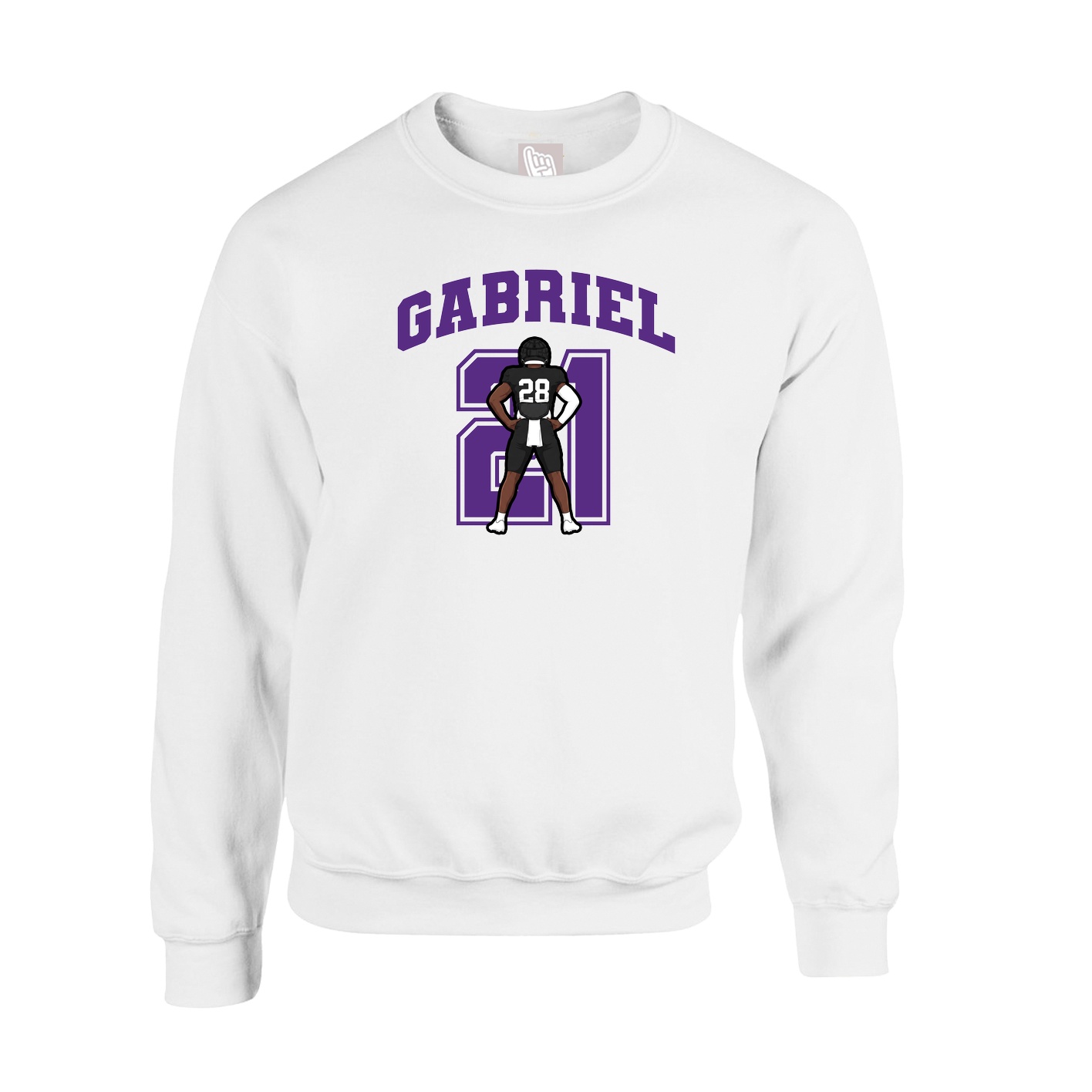 Fleece Crew — Number in White