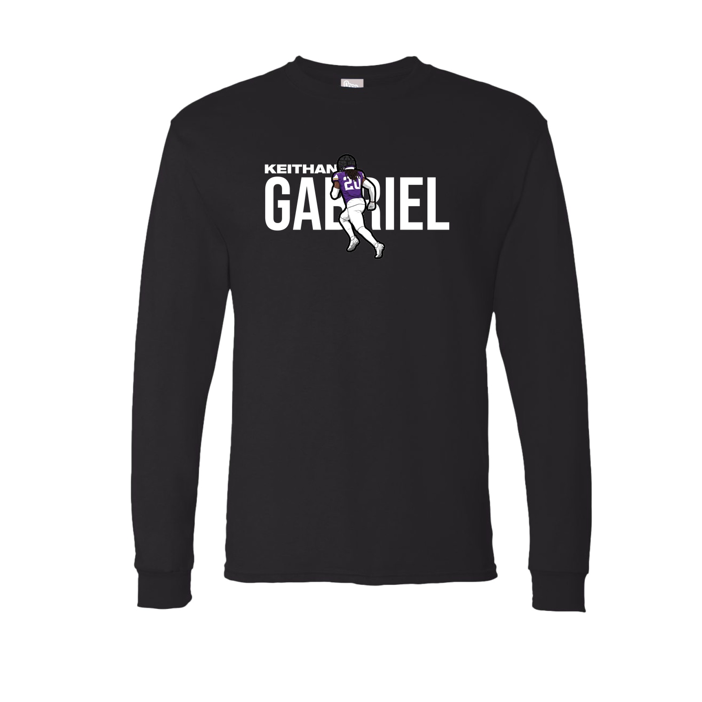Long Sleeve Tee — Player Name in Black