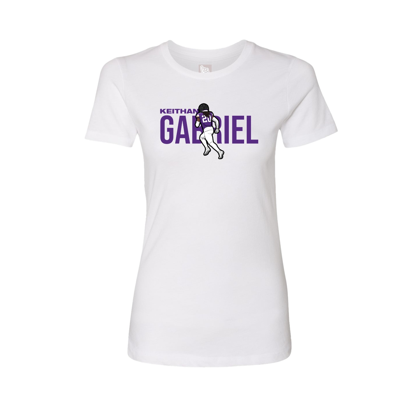Fitted Women's Tee — Player Name in White