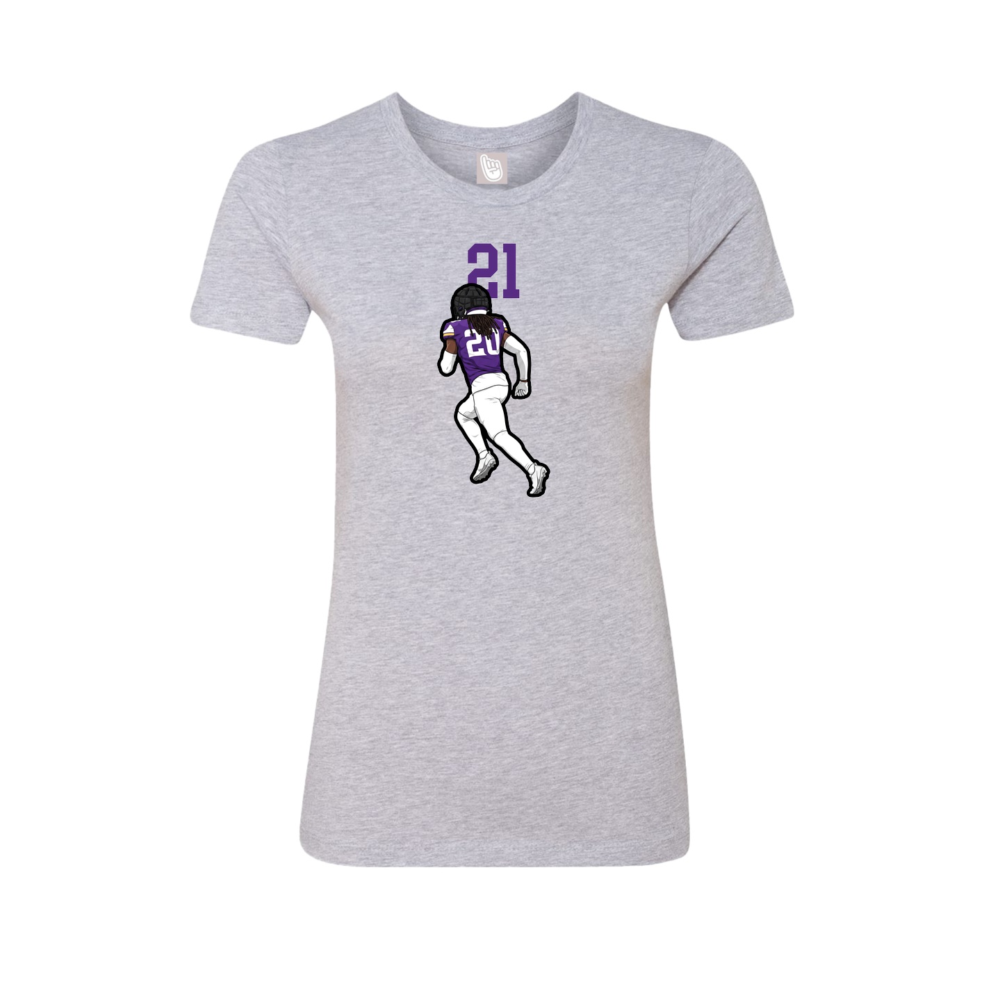 Fitted Women's Tee — Number Top in Grey