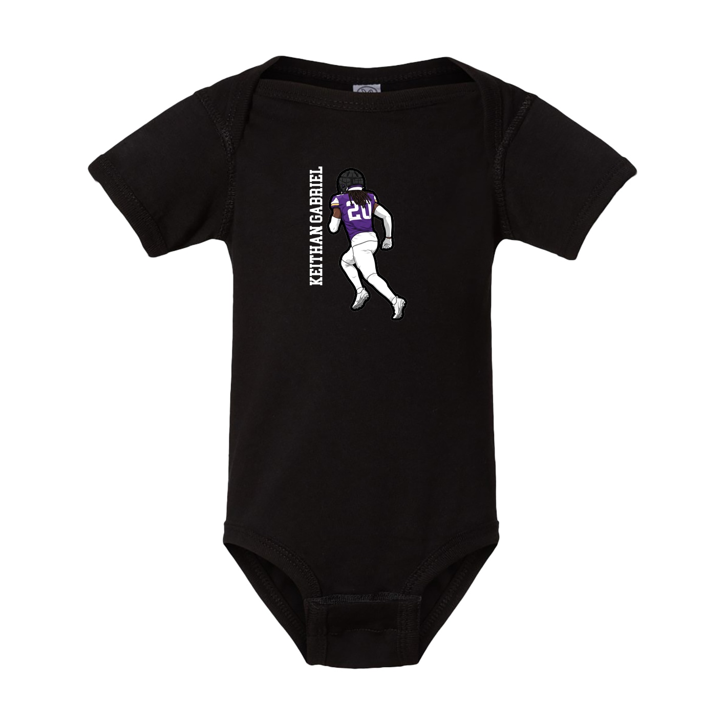 Baby Onesie — Name Vertical in Black