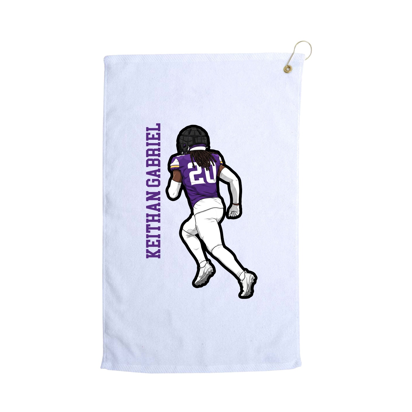 Golf Towel — Name Vertical in White