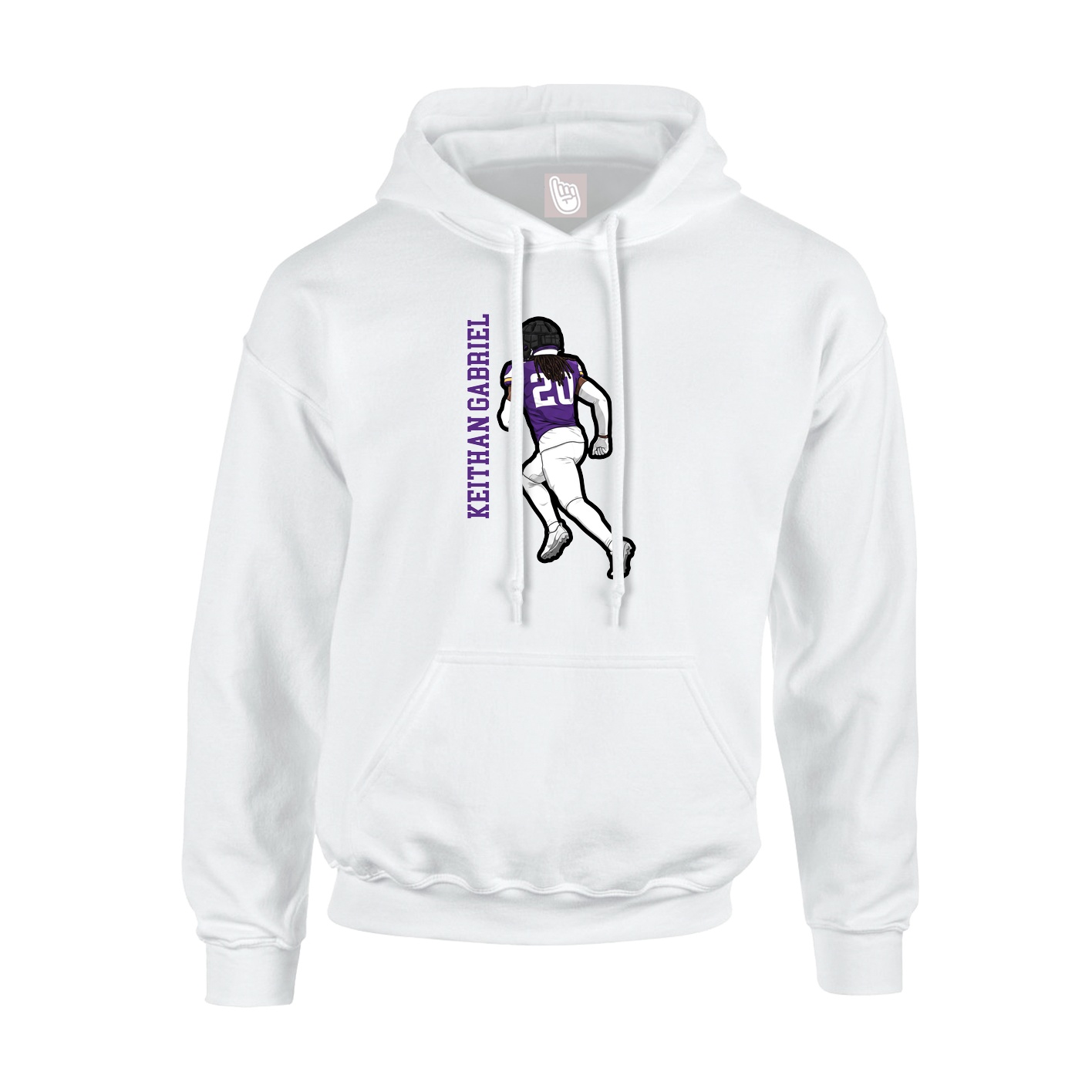 Hoodie — Name Vertical in White