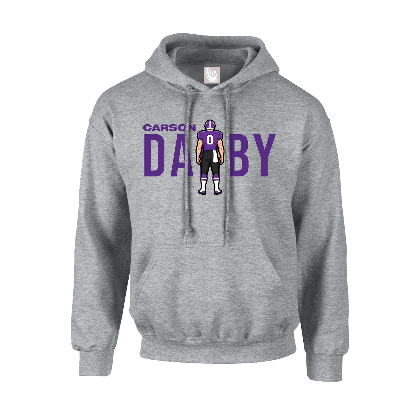 Youth Hoodie — Player Name in Grey