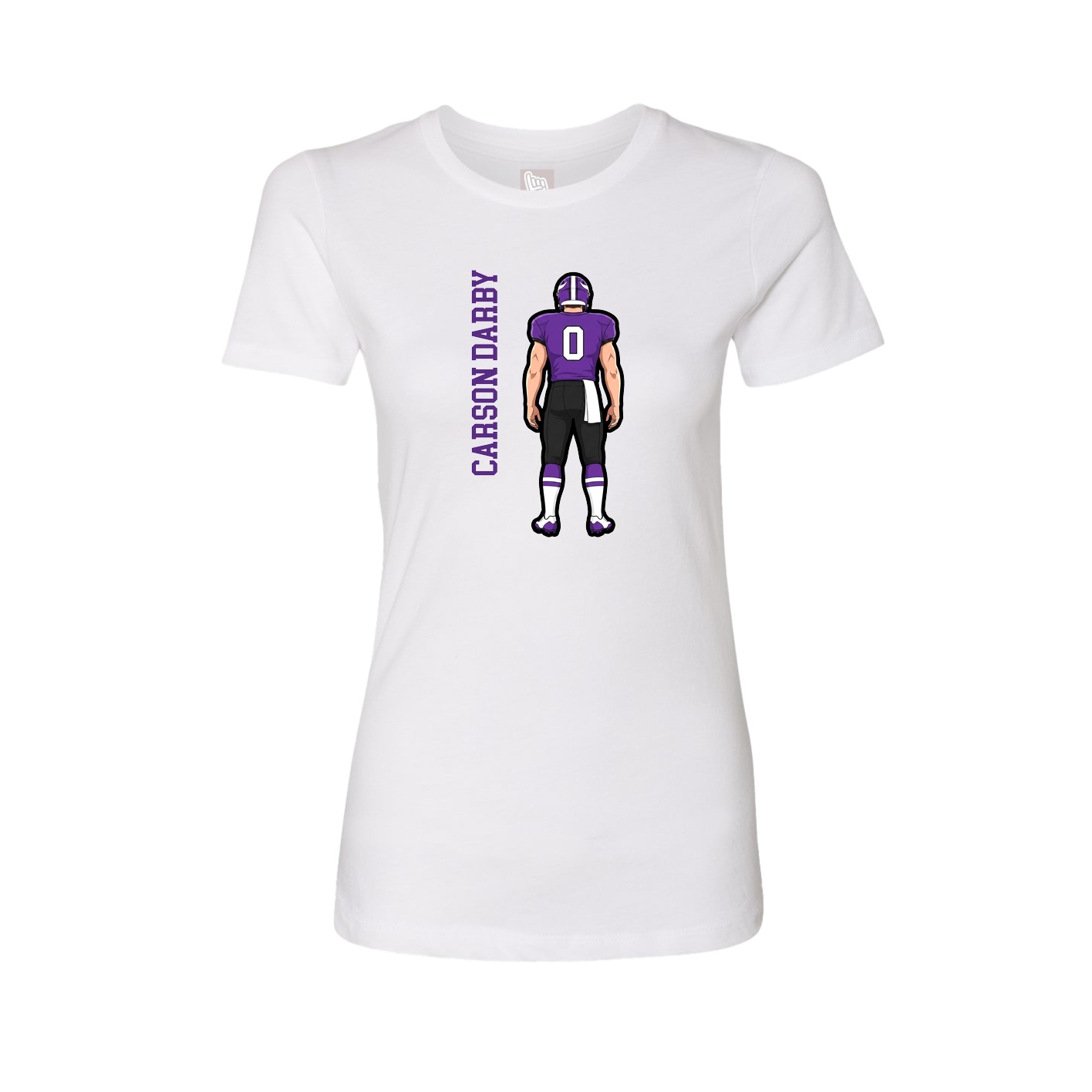 Fitted Women's Tee — Name Vertical in White