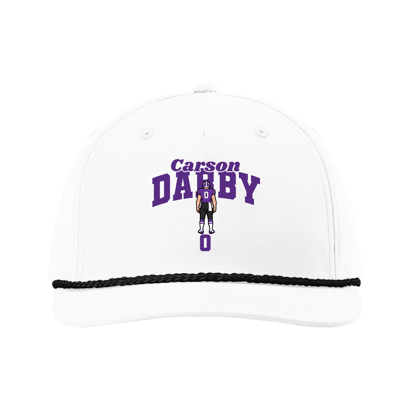 Five-Panel Classic Rope Cap — Signature Arch in White