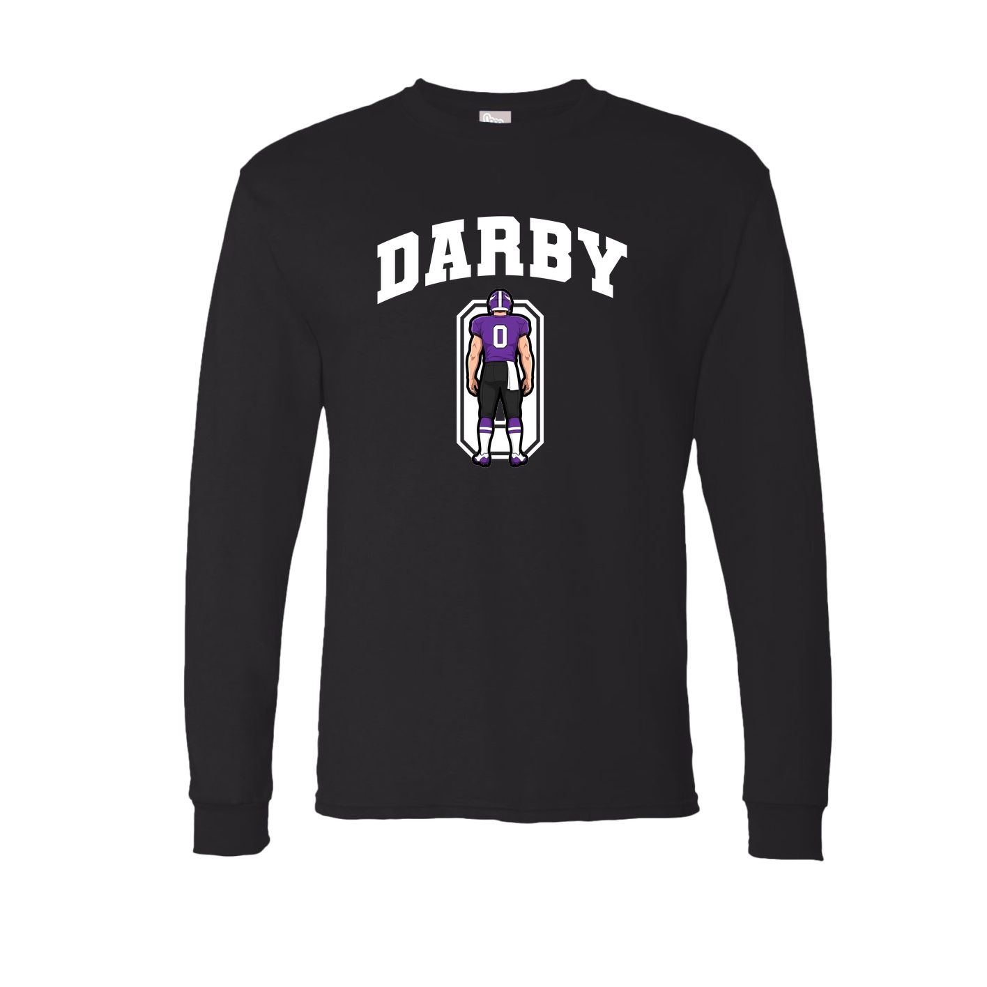 Long Sleeve Tee — Number in Black