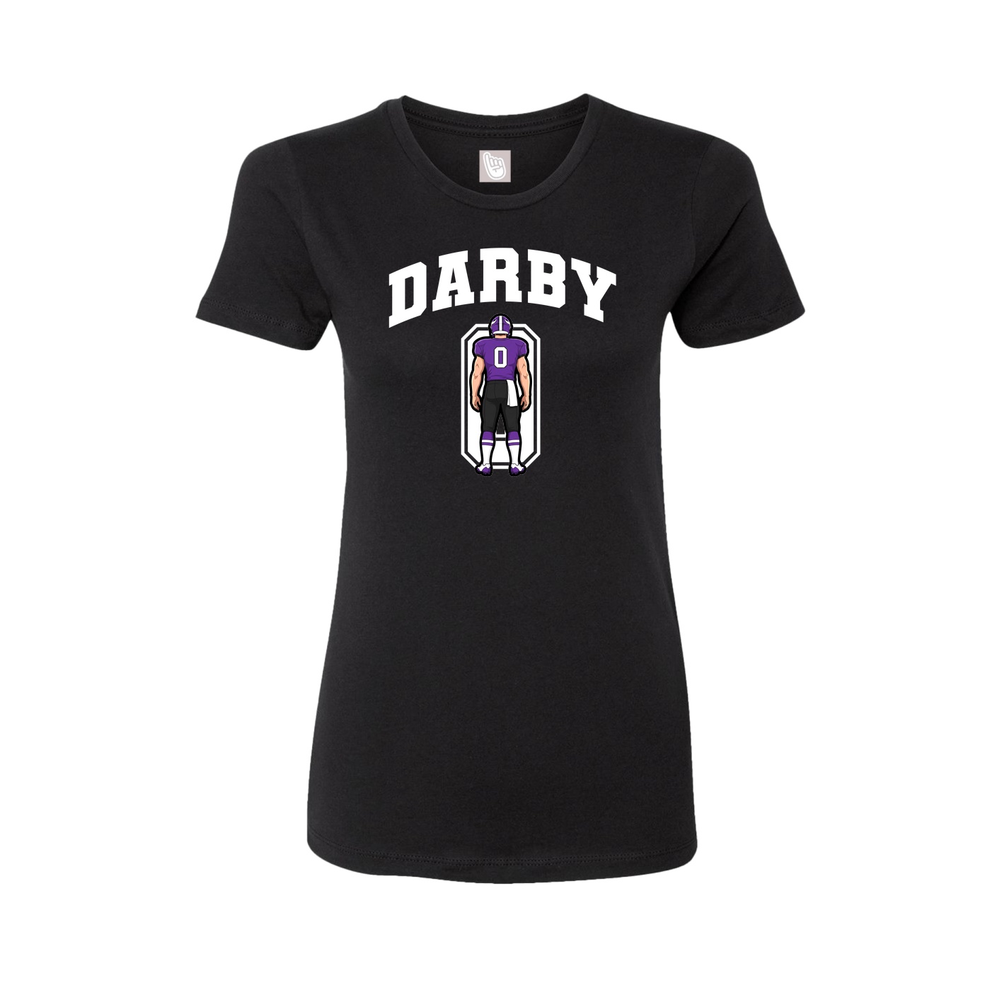 Fitted Women's Tee — Number in Black
