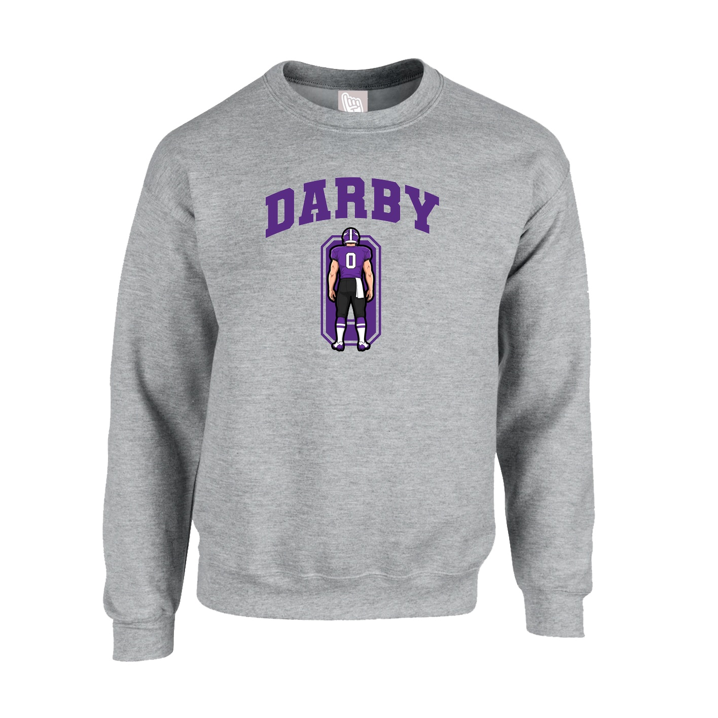 Fleece Crew — Number in Grey