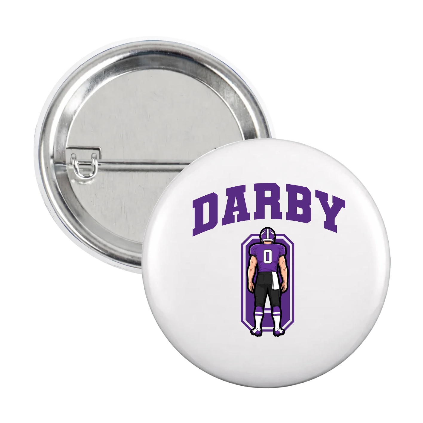 Game Day Button — Number in White