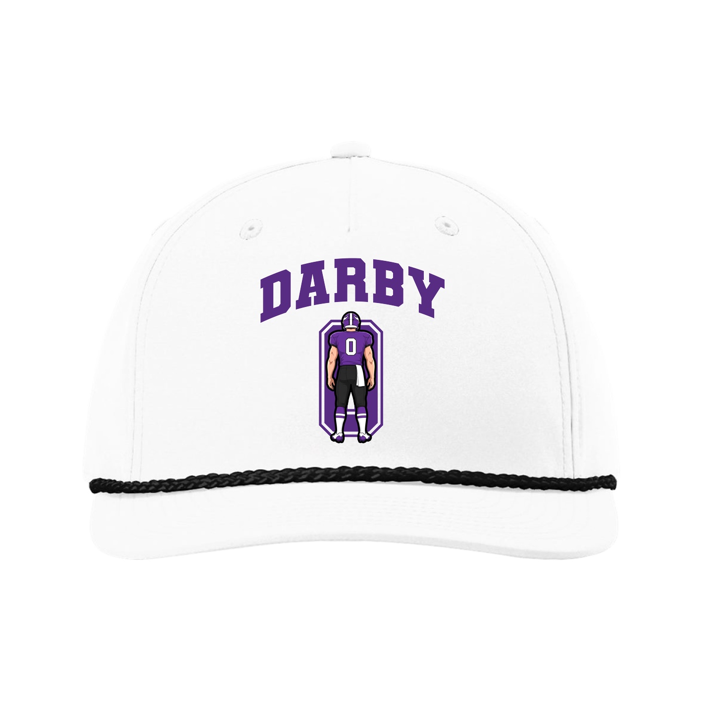 Five-Panel Classic Rope Cap — Number in White