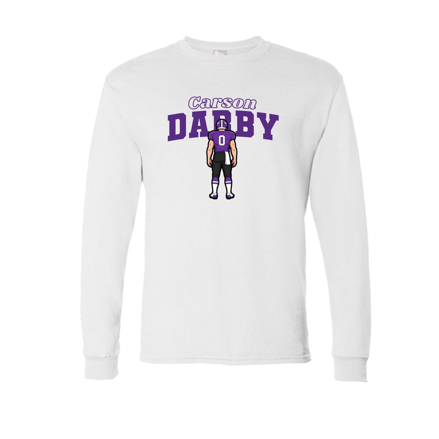 Long Sleeve Tee — Name Arch in White