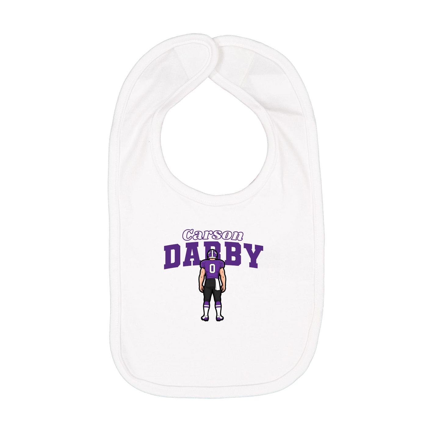 Infant Bib — Name Arch in White