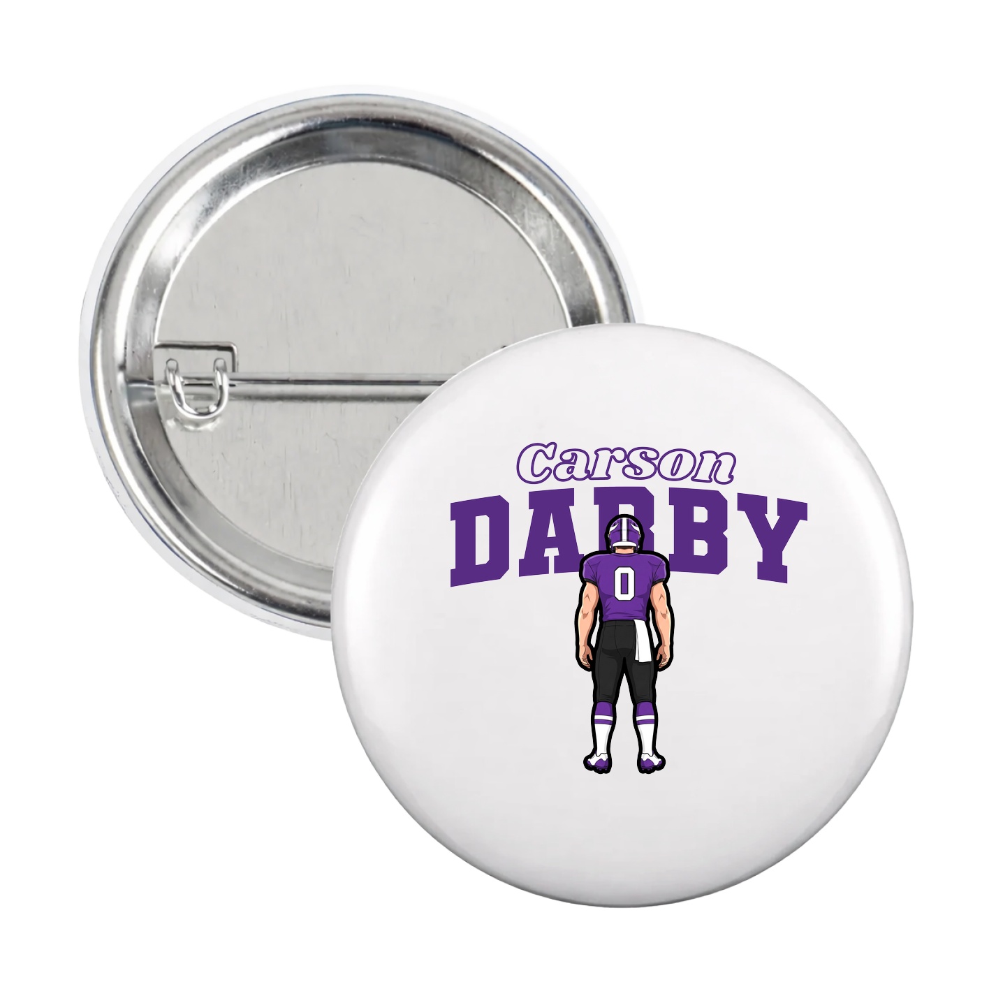 Game Day Button — Name Arch in White