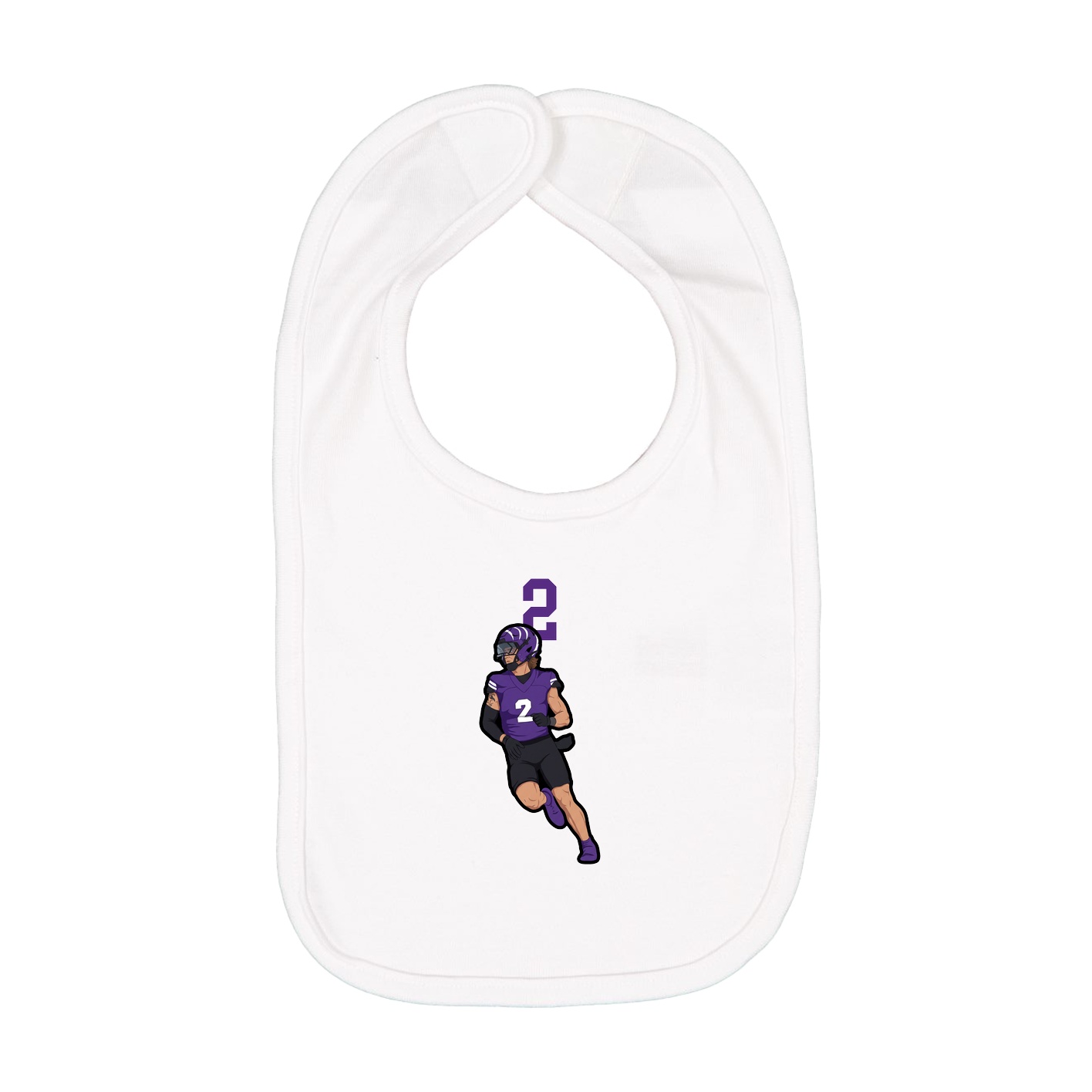 Infant Bib — Number Top in White
