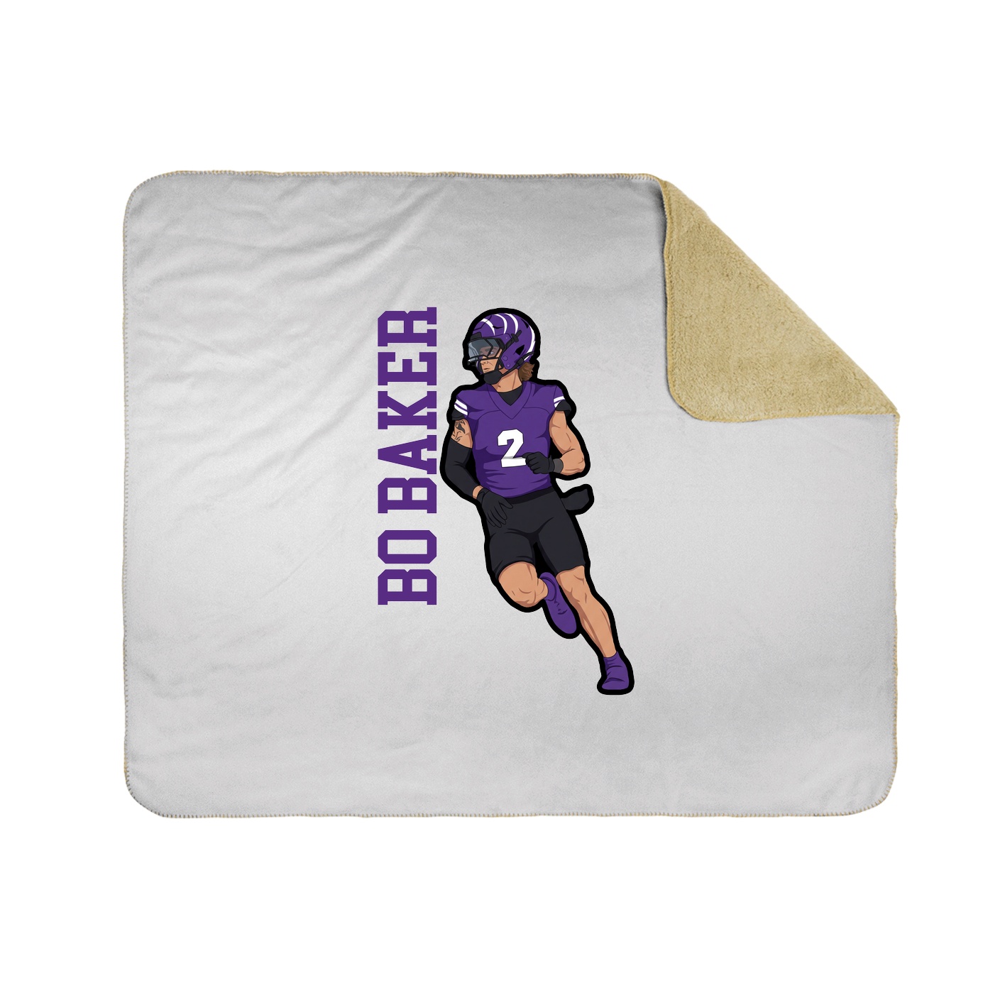 Throw Blanket — Name Vertical in White