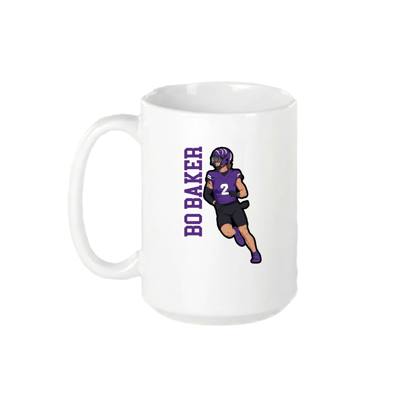 15oz Coffee Mug — Name Vertical in White