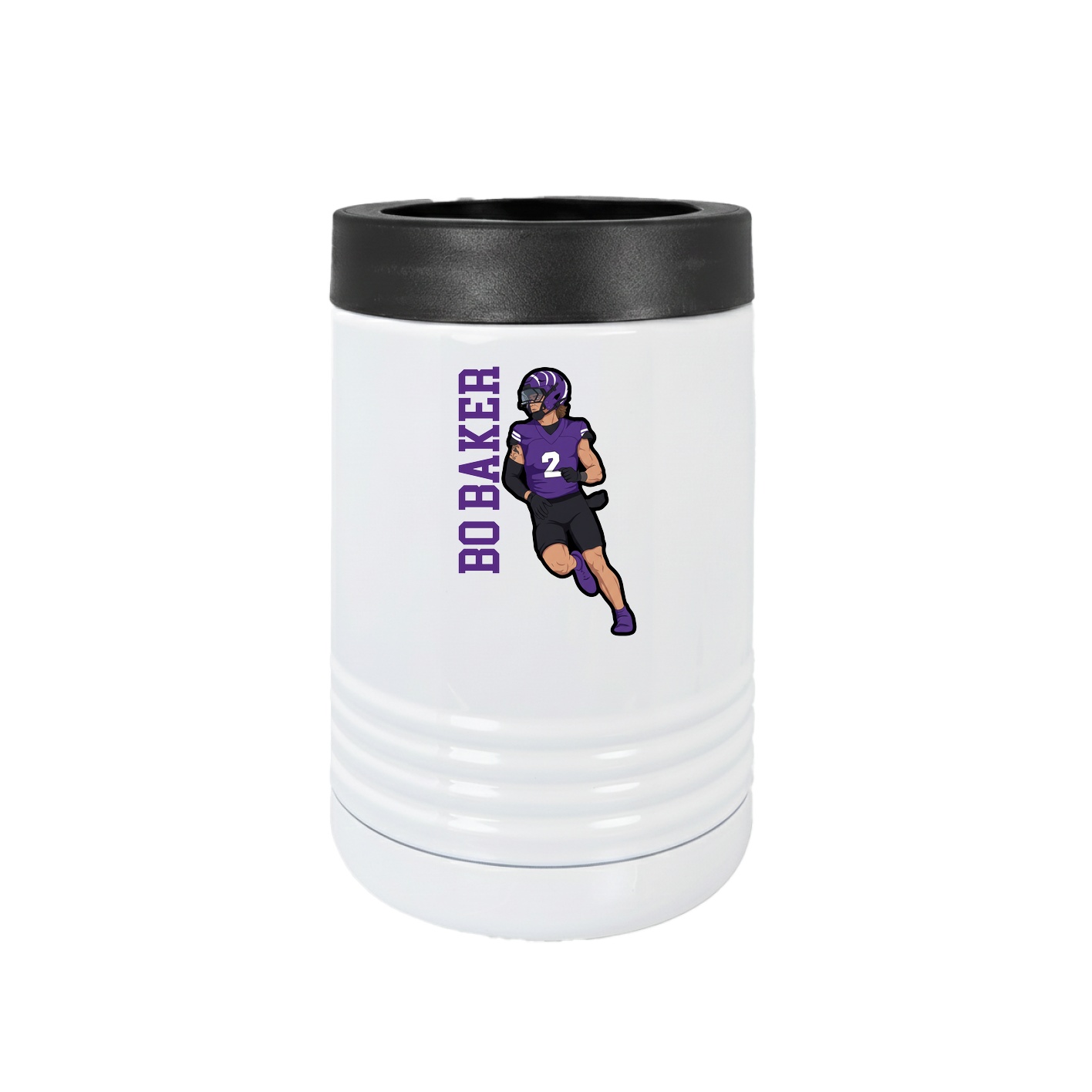 Beverage Holder — Name Vertical in White