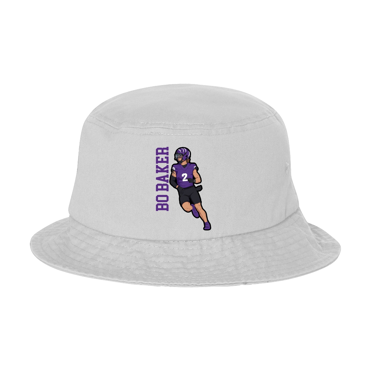 Bucket Cap — Name Vertical in White
