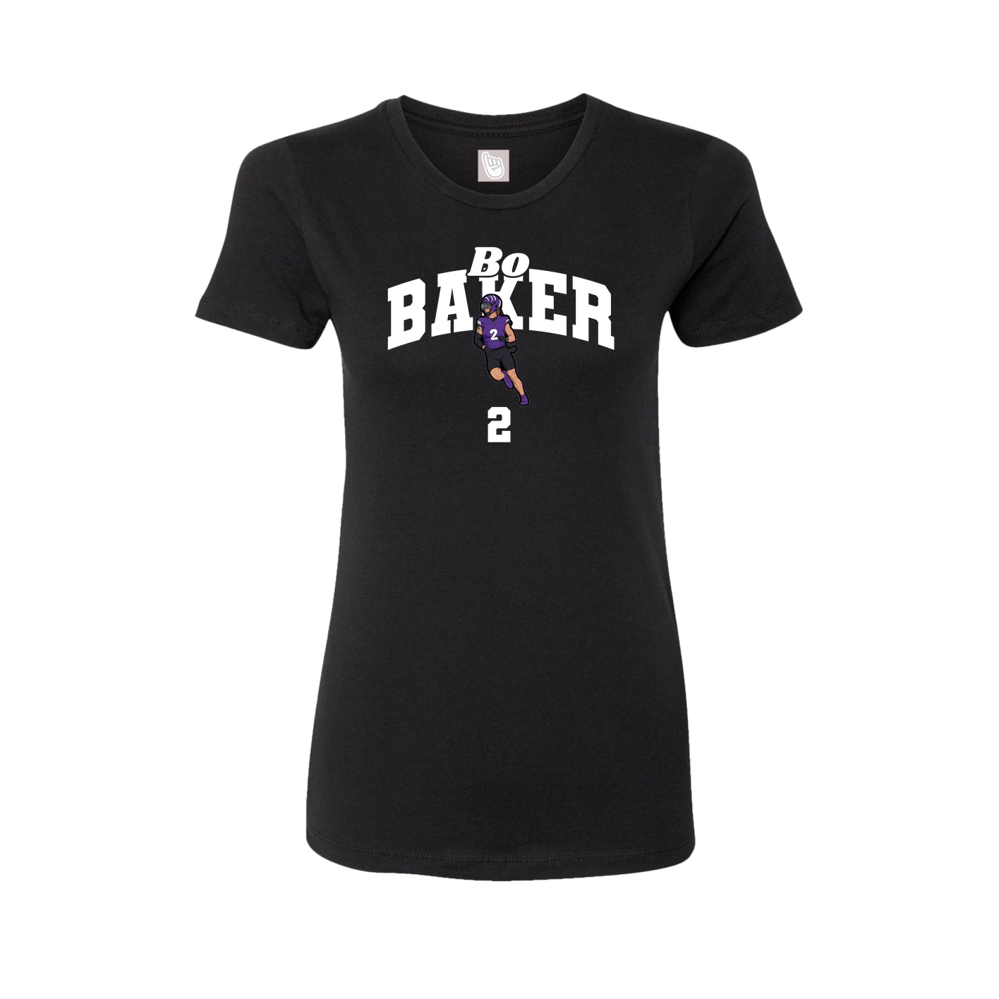 Fitted Women's Tee — Signature Arch in Black