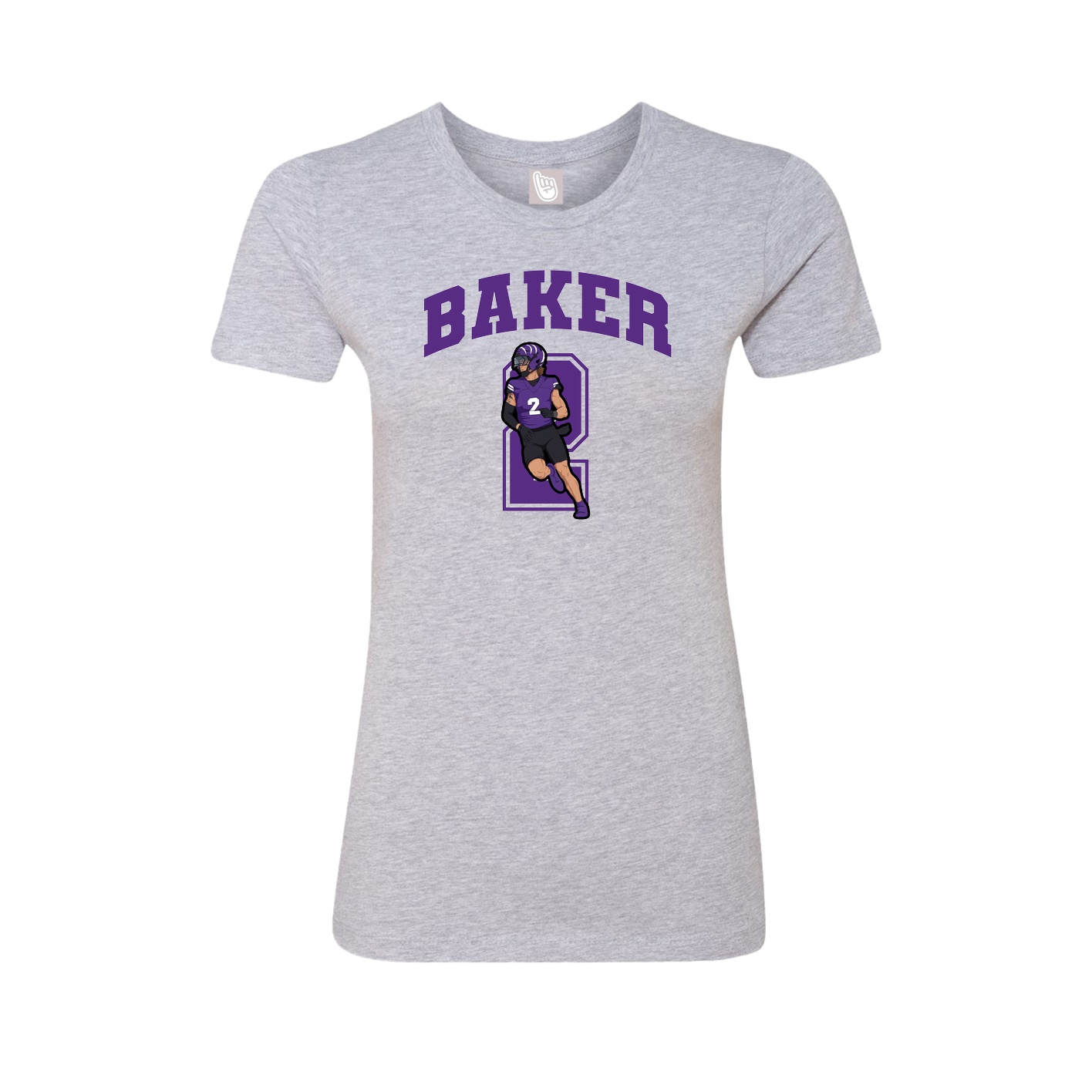 Fitted Women's Tee — Number in Grey