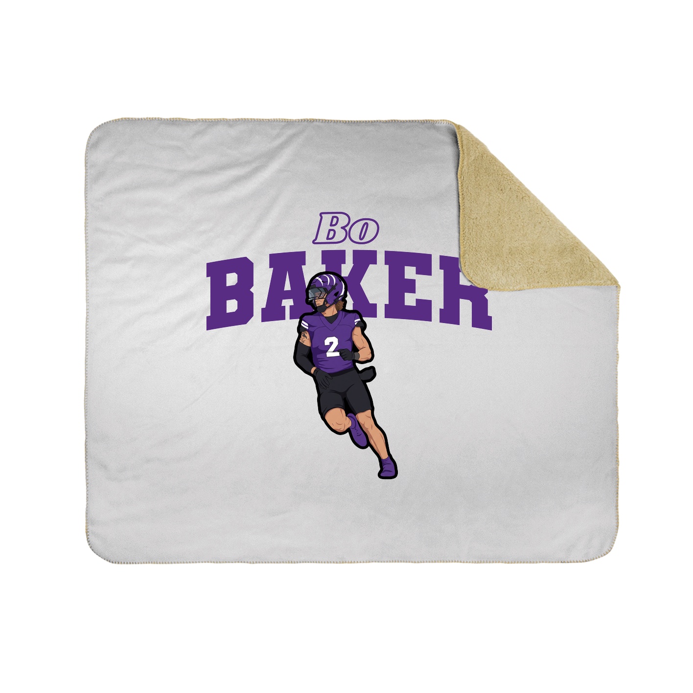 Throw Blanket — Name Arch in White
