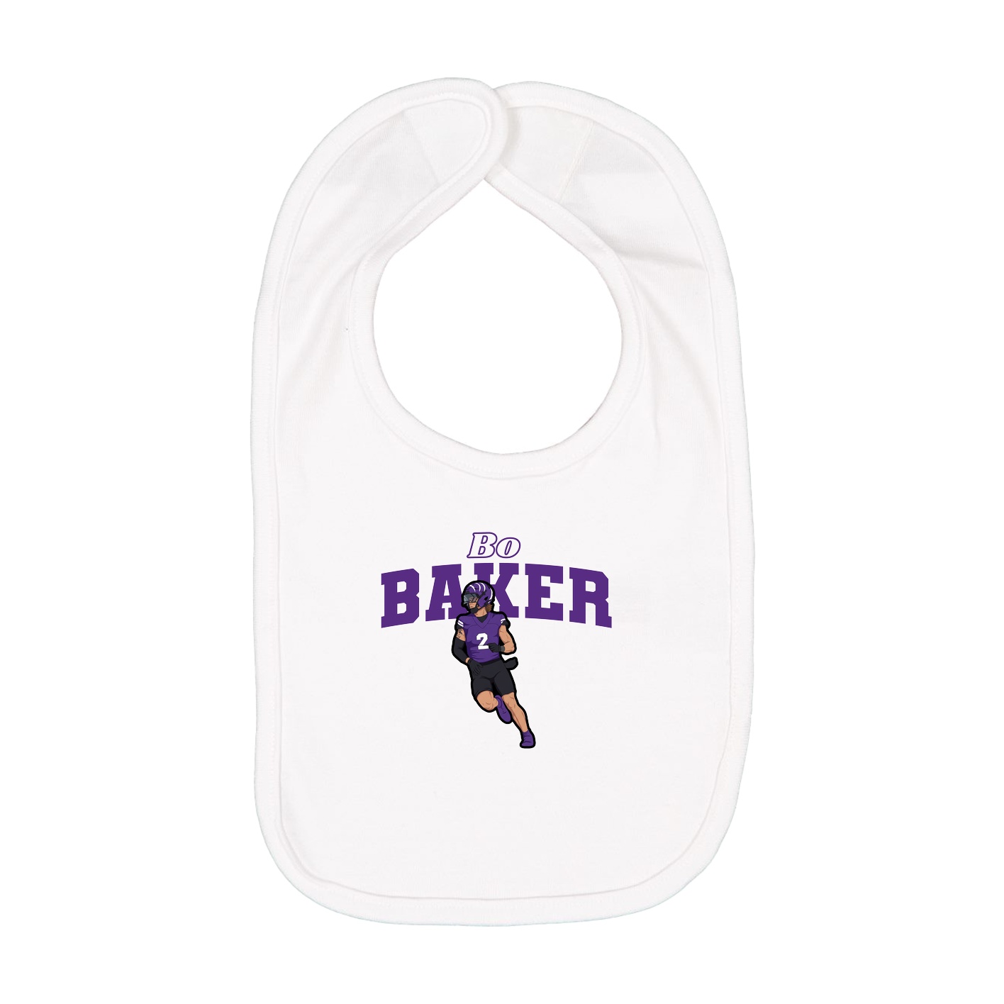 Infant Bib — Name Arch in White
