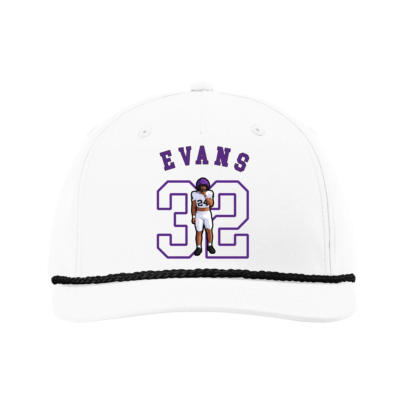 Five-Panel Classic Rope Cap — Shirsey Arch in White