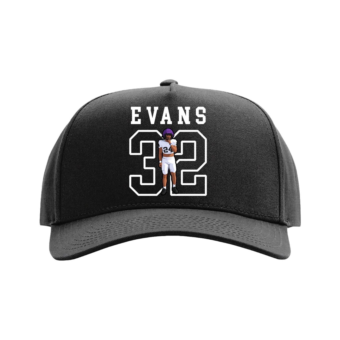 Full Fabric Five-Panel Champ Cap — Shirsey in Black