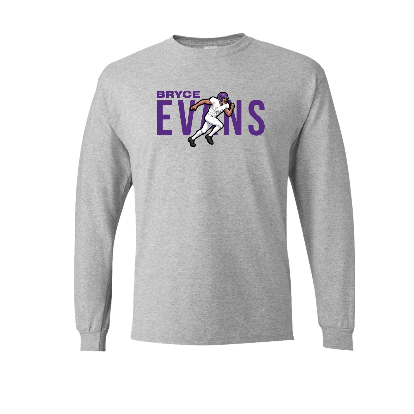 Long Sleeve Tee — Player Name in Grey