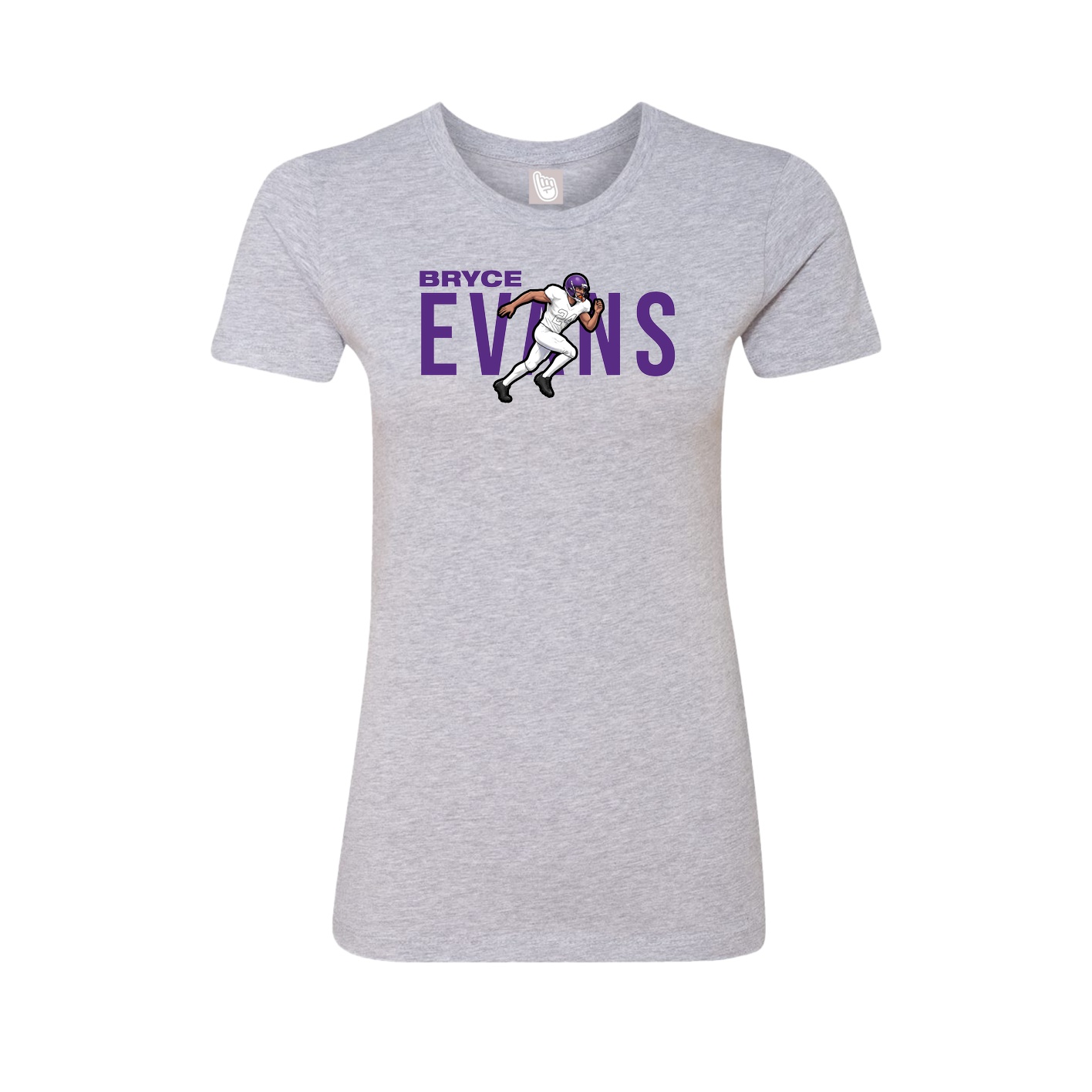 Fitted Women's Tee — Player Name in Grey