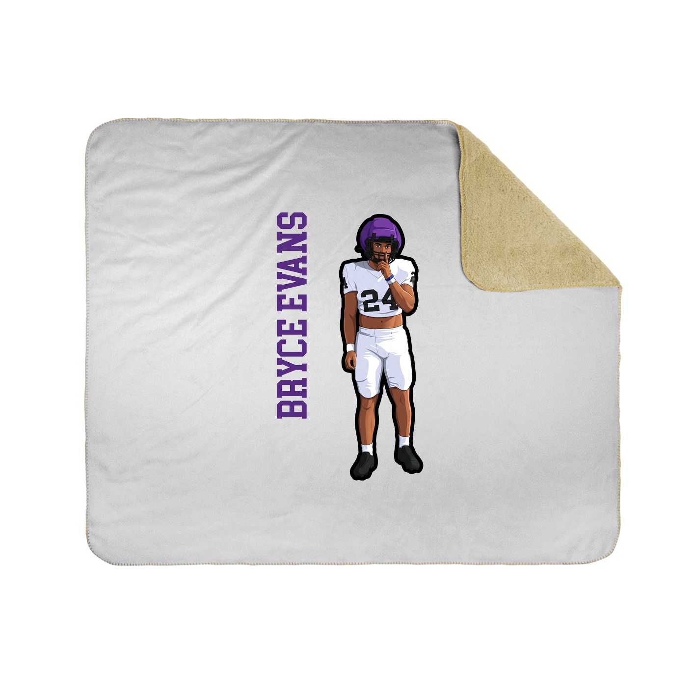 Throw Blanket — Name Vertical in White