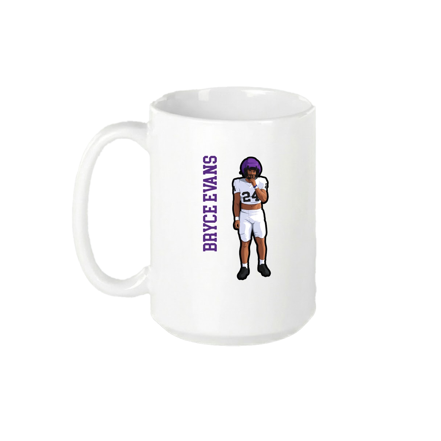 15oz Coffee Mug — Name Vertical in White