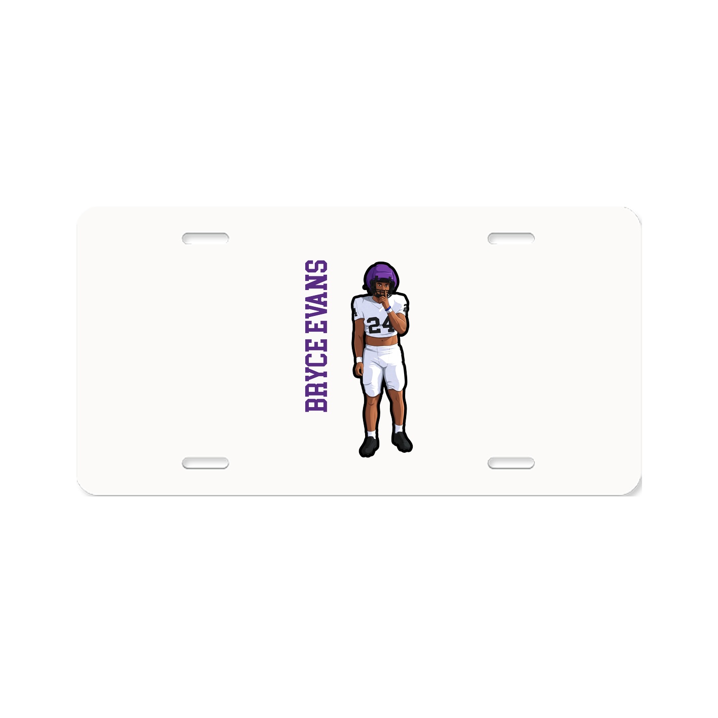 License Plate — Name Vertical in Classic