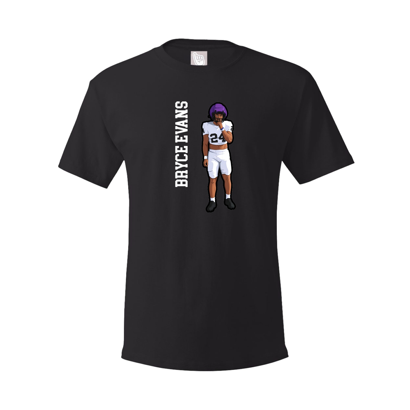 Youth Tee — Name Vertical in Black