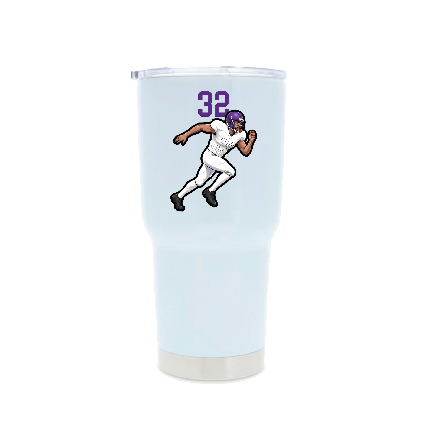 30oz Stainless Steel Tumbler — Number Top in White