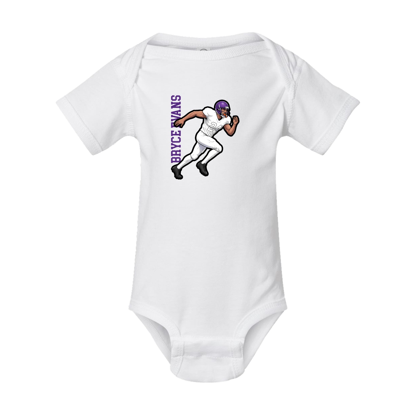 Baby Onesie — Name Vertical in White