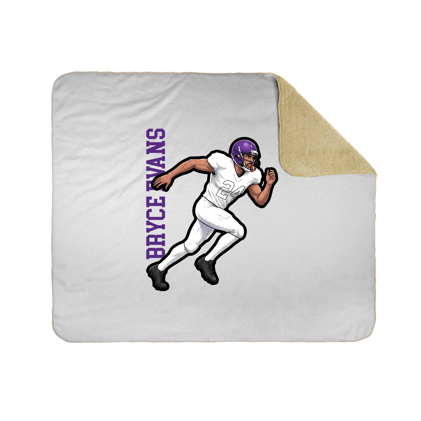 Throw Blanket — Name Vertical in White